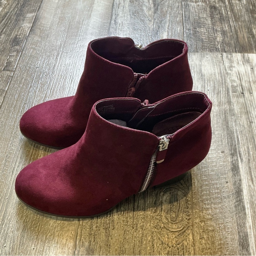 Style & Co. Deep Red Ankle Booties Size 8.5 W - Picture 2 of 12